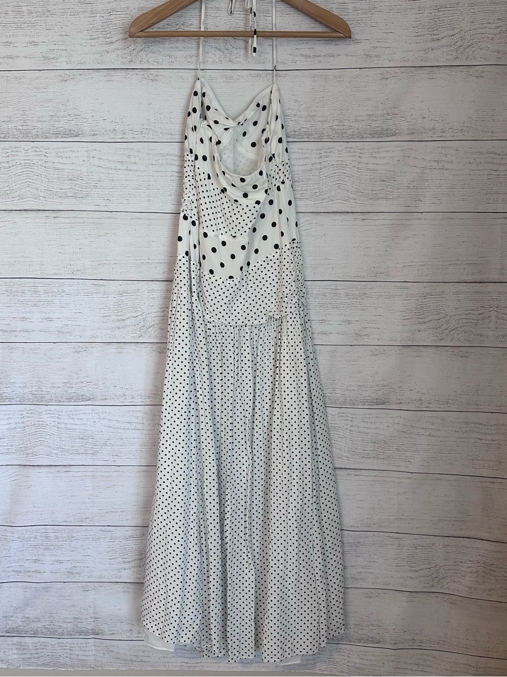 Princess Polly Marguerite Halter Maxi Dress White Polka Dot. - Picture 9 of 11